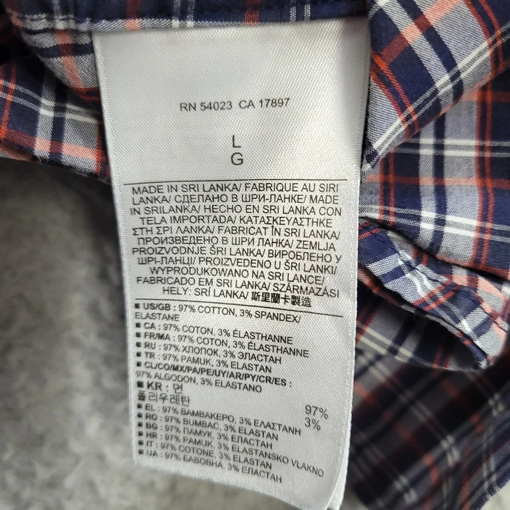 Banana Republic Slim Fit Plaid Button Down Long Sleeve‎ Shirt Mens Large